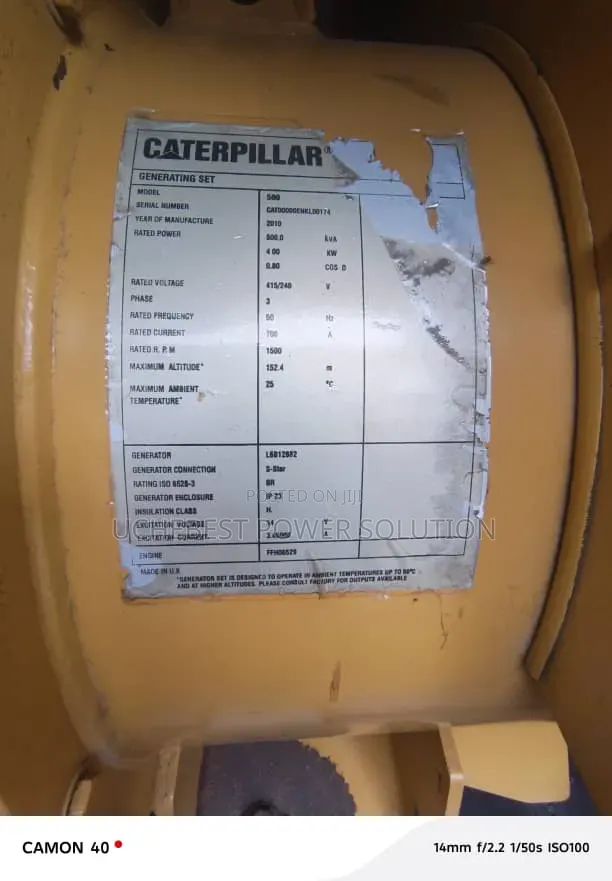 500kva CAT Untouched Sound Proof Generator