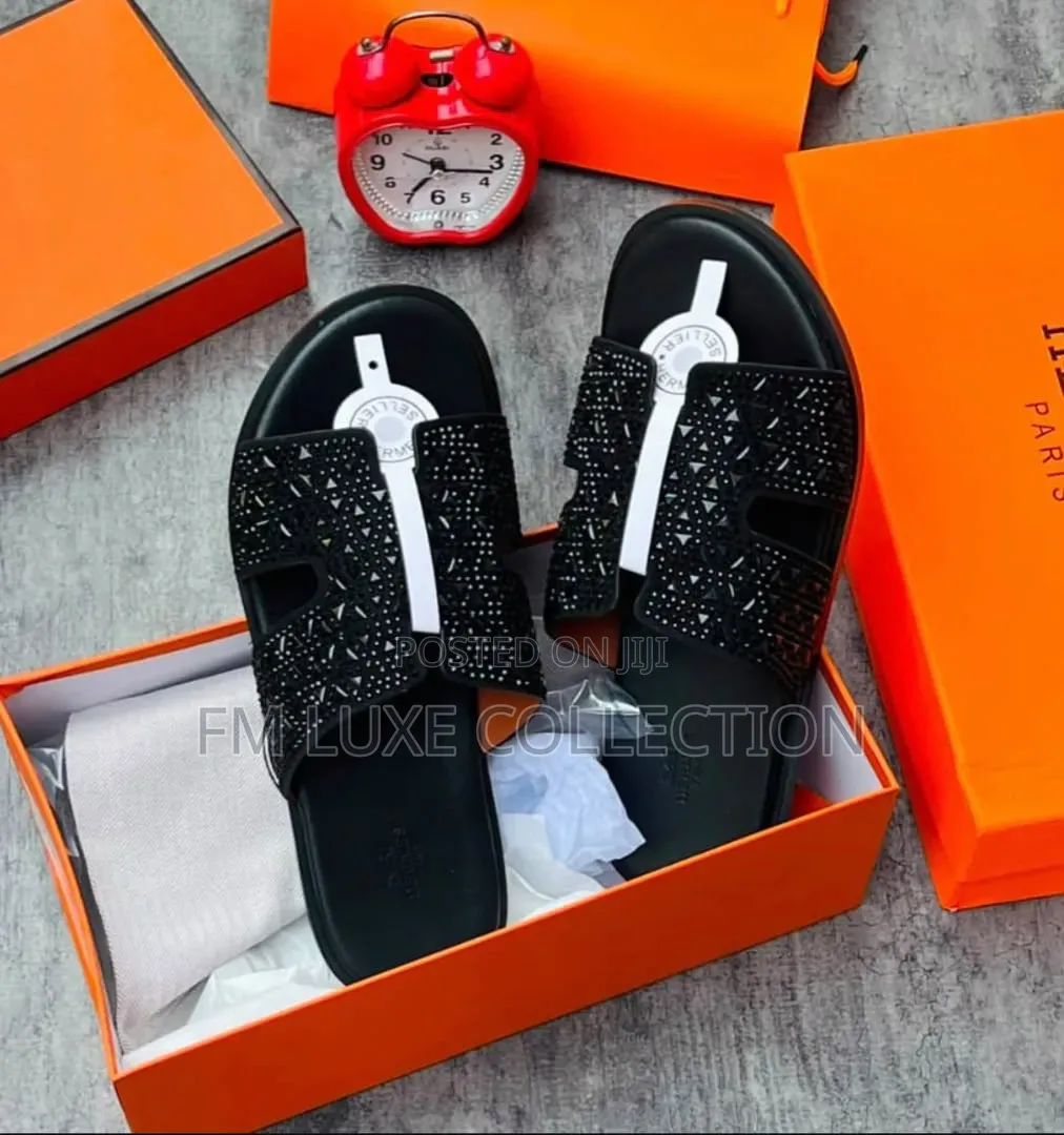 Quality Stoned Hermes Slippers
