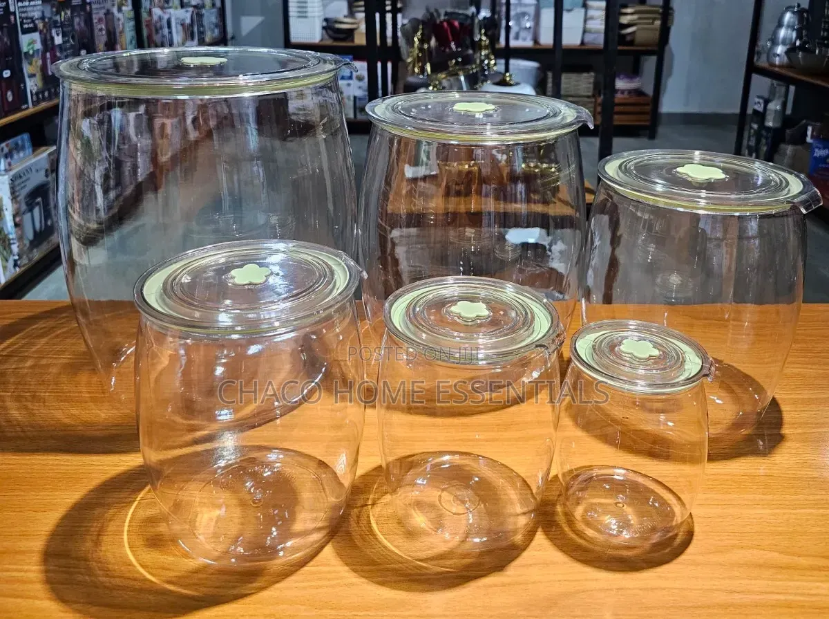 6-Piece Airtight Acrylic Pantry Storage Jar Set