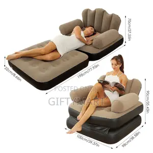 Inflatable 2 in 1 Sofa Chair and Bed for Relaxation