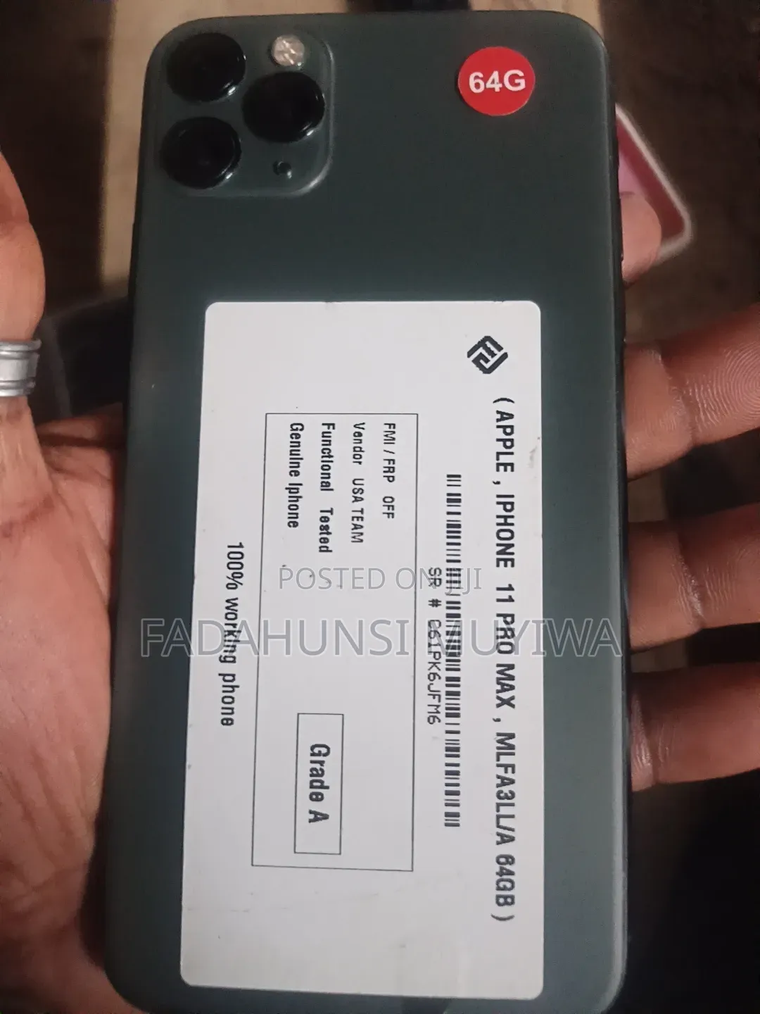 Apple iPhone 11 Pro Max 64 GB Black