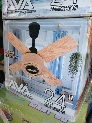 AVA 24" Wood Pattern Short Blades Ceiling Fan.