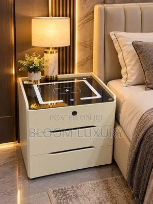 Smart Bedside Table With Bluetooth Speaker & Wireless Charger