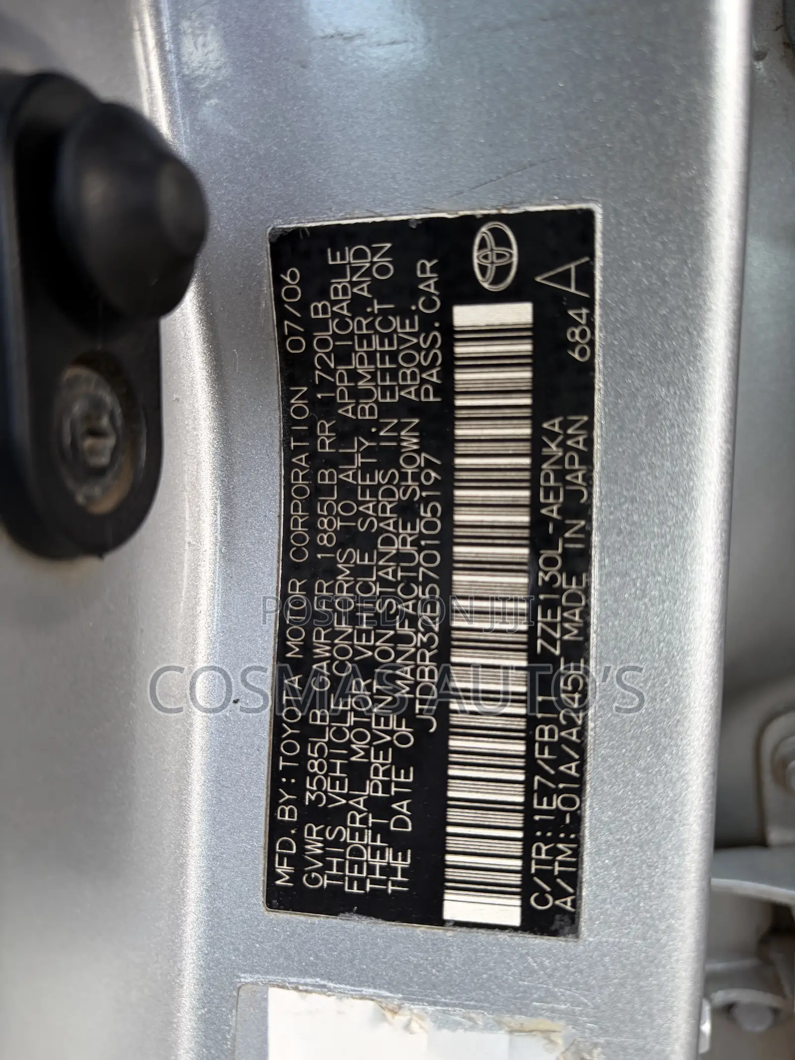 Toyota Corolla S 2007 Silver