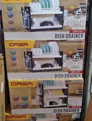 Qasa 2-Tier Rustless Plastic Dish Drainer and Plate Rack (QDR-252+)