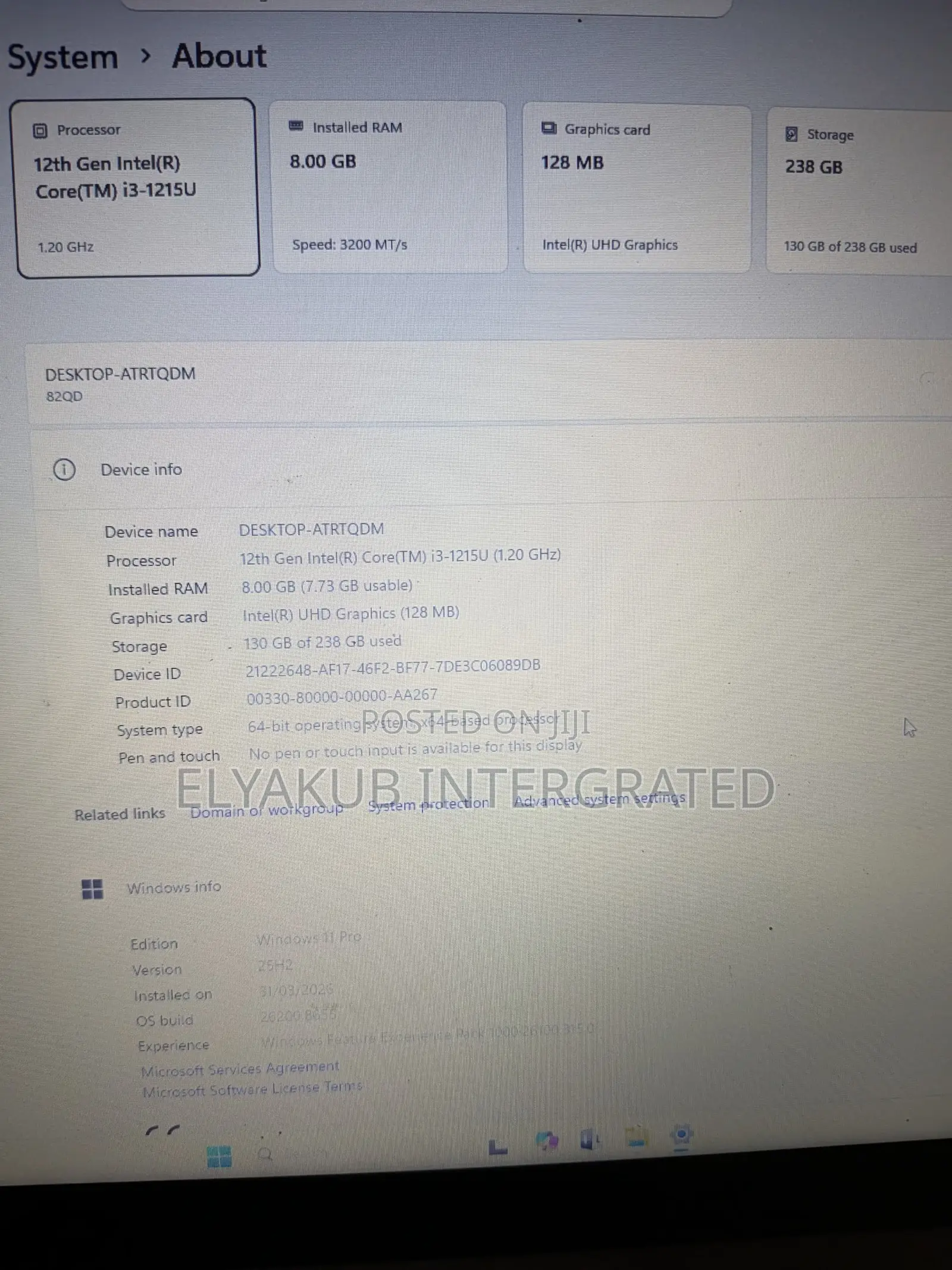 New Laptop Lenovo Ideapad 3 8GB Intel Core i3 SSD 256GB