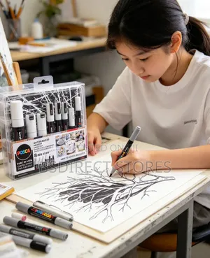 Posca Uni Posca Paintmarker Set 8 Nib Sizes. White or Black