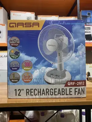 QASA 12" Rechargeable Desktop Fan With LED Light (QRF-2912)