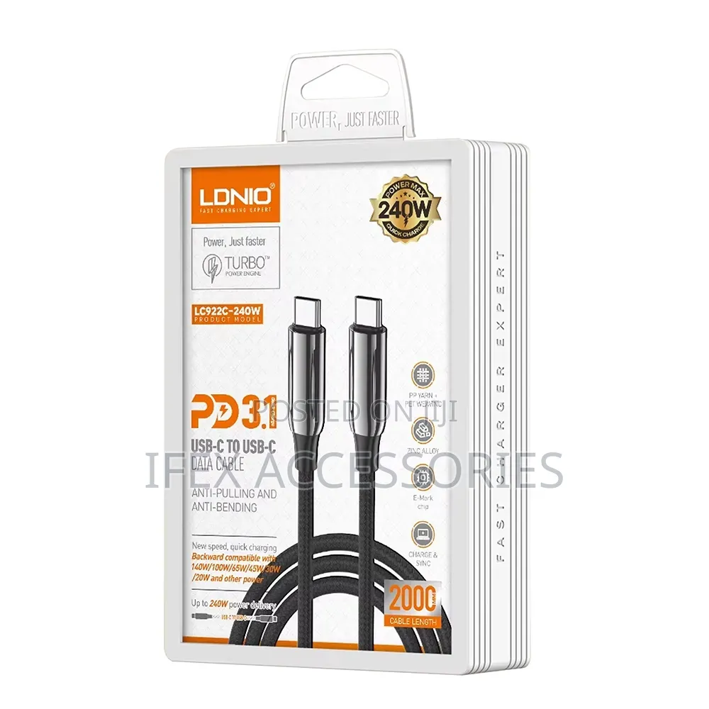 Ldnio LC922C-240W 2000mm USB-C to USB-C Data Cable