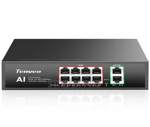 Tenveo 8 Port AI-POWERED Gigabit PTZ CAMERAS PoE Smart Switch