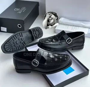 Gianfranco Butteri Woven T-Strap Leather Shoe