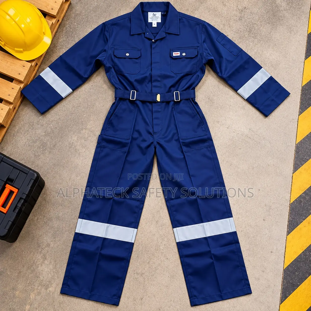 Safety Coverall With Reflective Stripes
