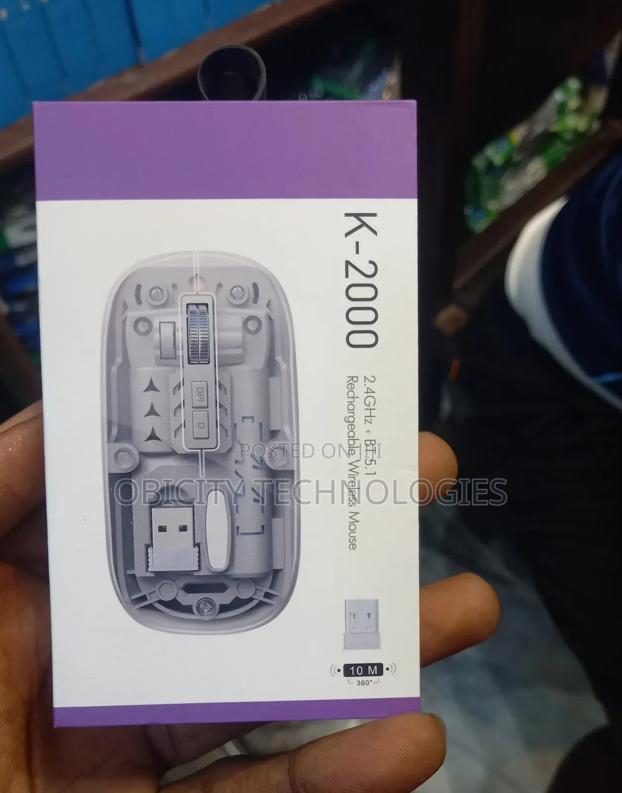 K-2000 Transparent Wireless Rechargeable Mouse