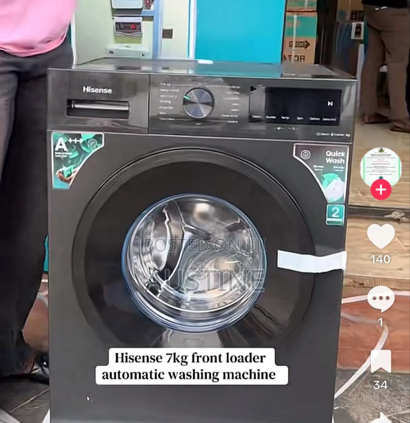 Brand New Hisense 7kg Front Loader Automatic Washing Machine>wash&spin