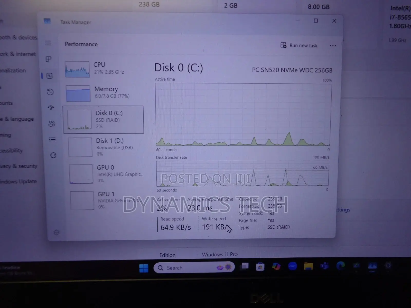Laptop Dell Vostro 15 5581 8GB Intel Core i7 SSD 256GB