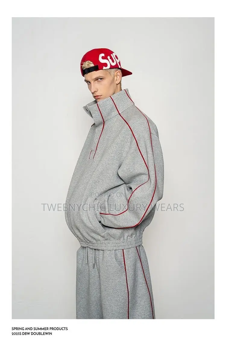 Grey Oversized Tracksuit Set