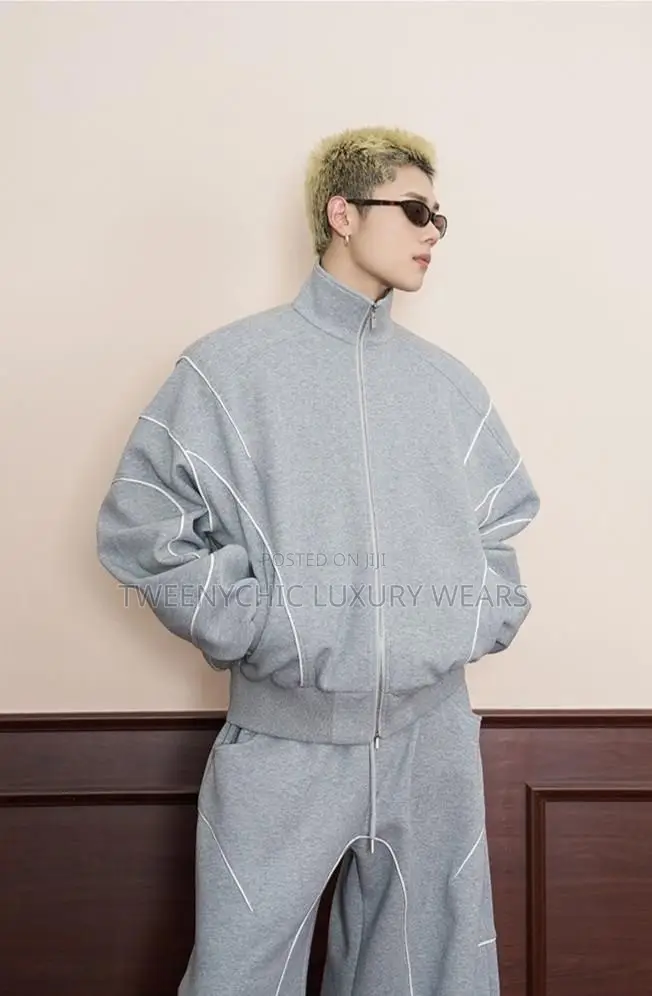 Grey Oversized Tracksuit Set