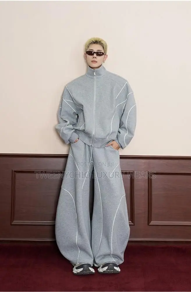 Grey Oversized Tracksuit Set
