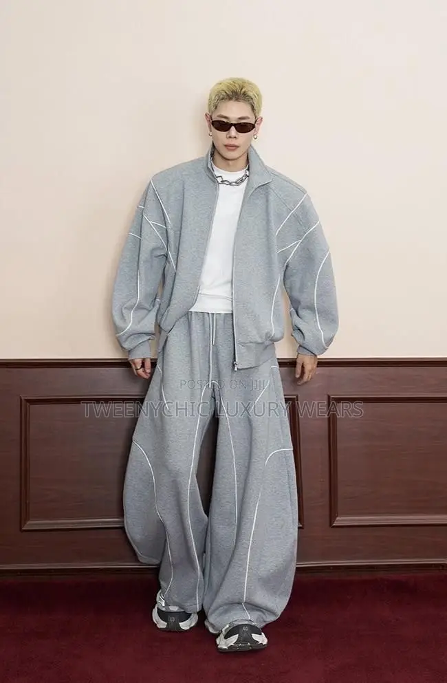 Grey Oversized Tracksuit Set