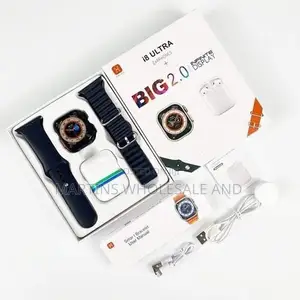 I8 Ultra 2-in-1 Smartwatch and Earbuds Combo Set Featuring a Large HD