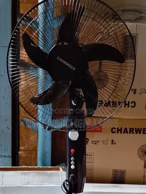 Charweek Solar Rechargeable Standing Fan