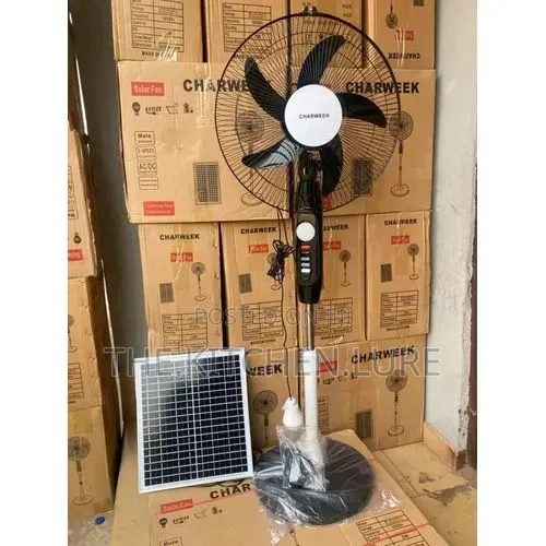 Charweek Solar Rechargeable Standing Fan