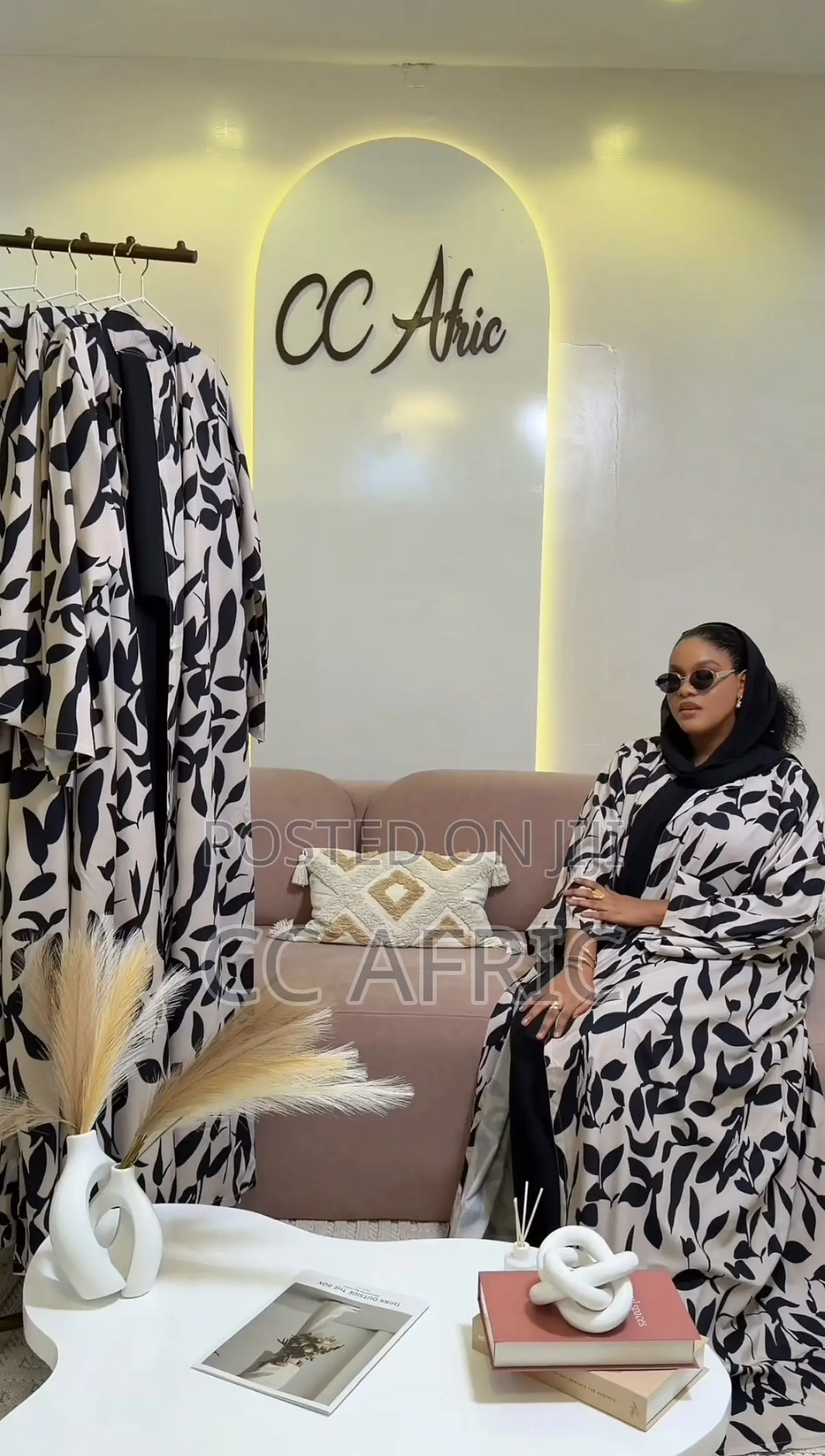 2psc Printed Abaya