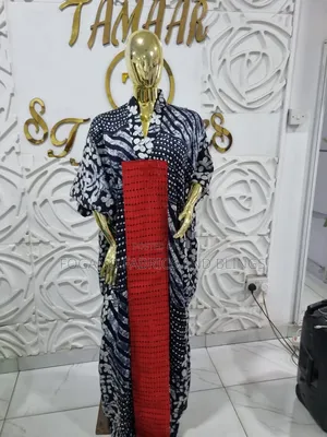 Ankara and Adire Long Gown