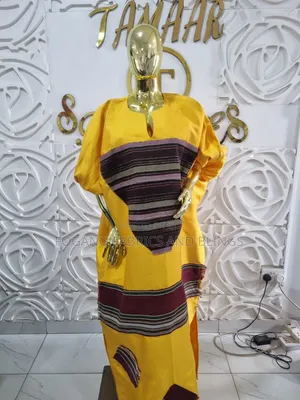 Yellow Kaftan With Asooke