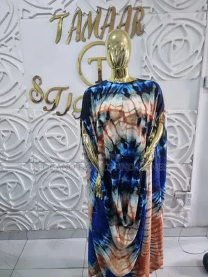 Silk Brown and Blue Kaftan