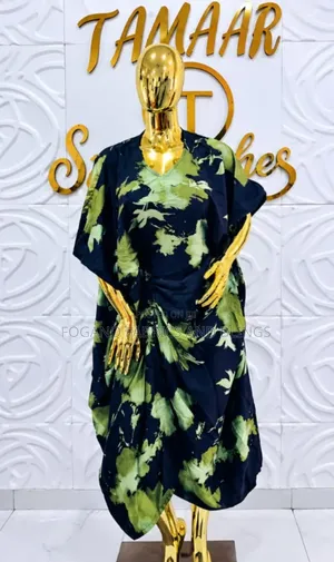 Black and Lemon Green Kaftan Boubou