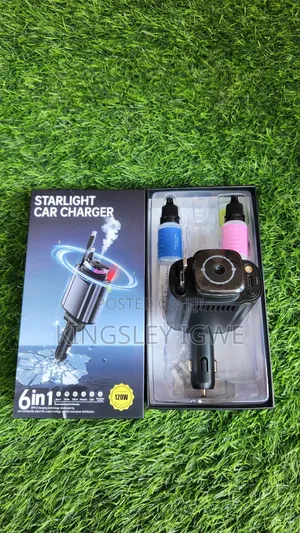 Starlight 6-in-1 Car Charger – 120w Fast Charging With Led Lights!