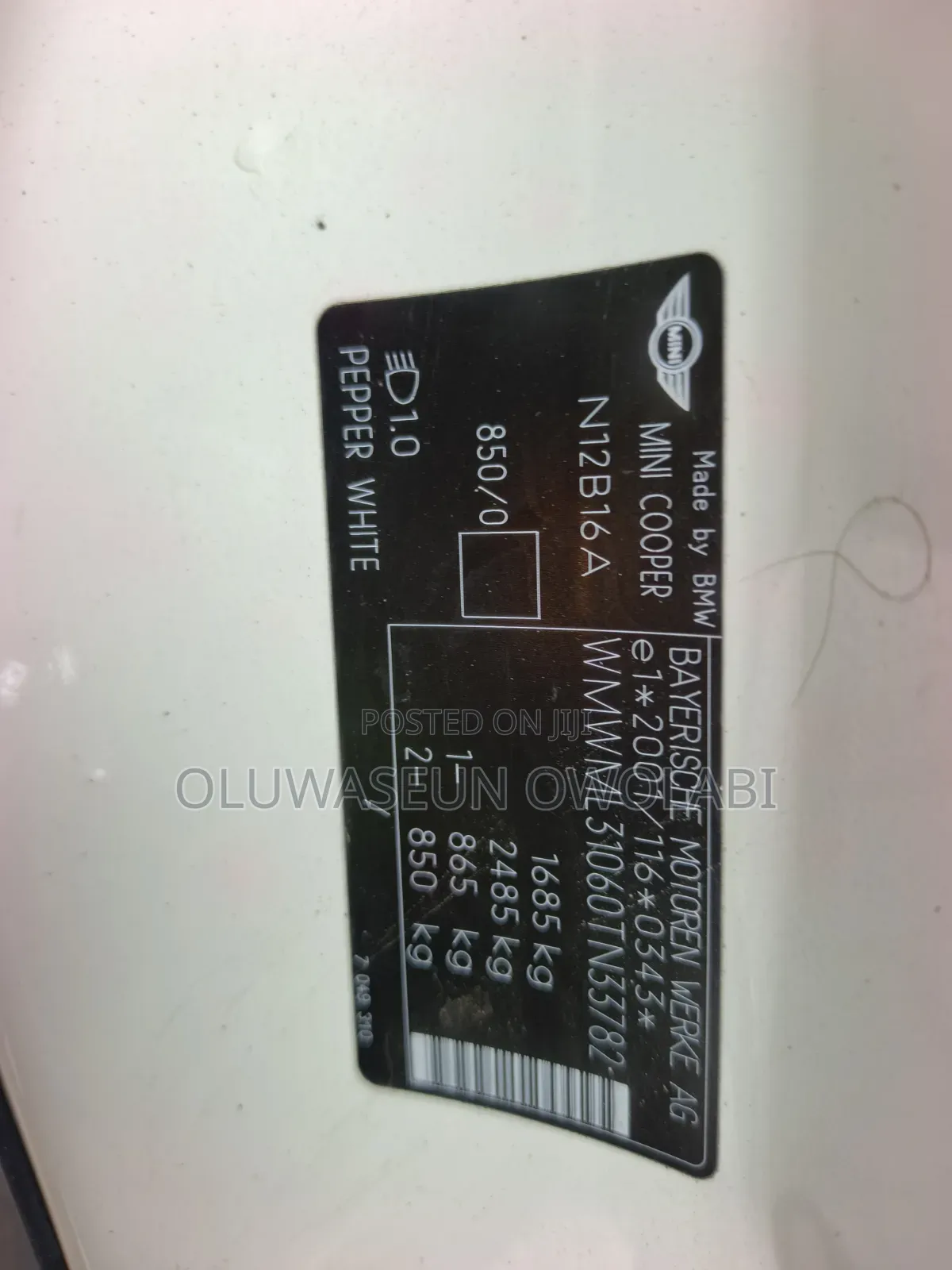 Mini Cooper 2001 Off white