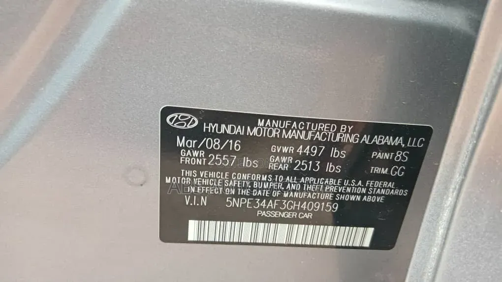 Hyundai Sonata 2016 Gray