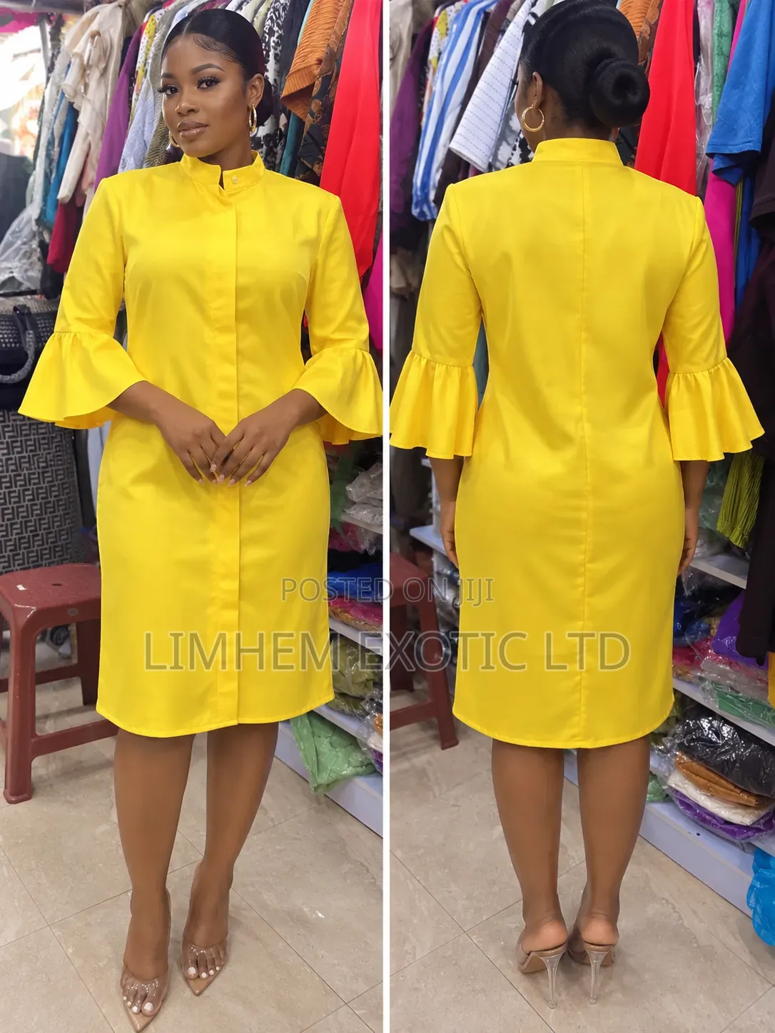 Yellow Maxi Shirts Dresses