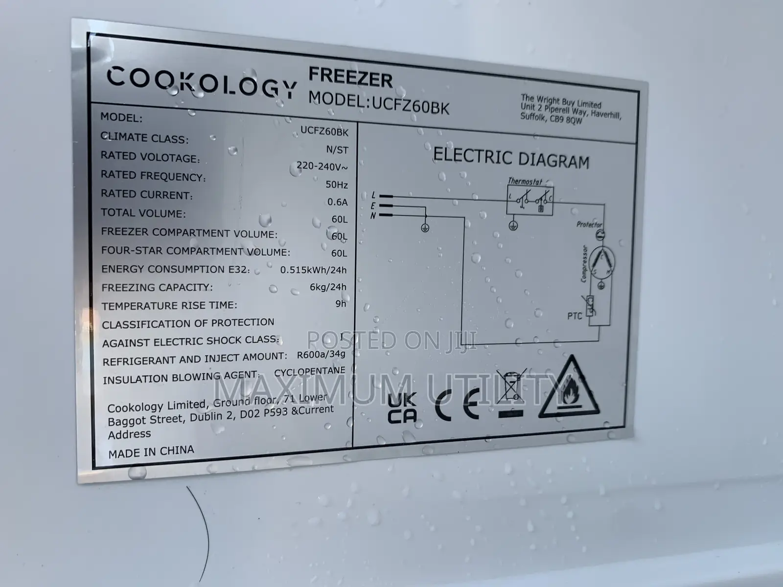 COOKOLOGY TABLE TOP 60 Liters Uk Used Freezer