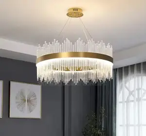 Modern Led Crystal Chandeliers Round Luxury