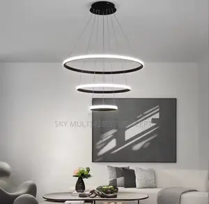 Modern Pendant Lamp Led Rings Circle Ceiling Hanging Chandelier