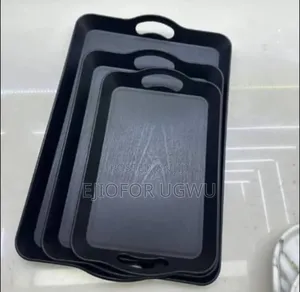 3 Set of Plastic Tray Black