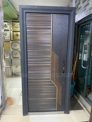 Premium German Cast Steel Security Door (Geometric Copper Design)