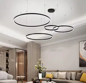 Modern Aluminum Rings Chandeliers Simple Acrylic LED