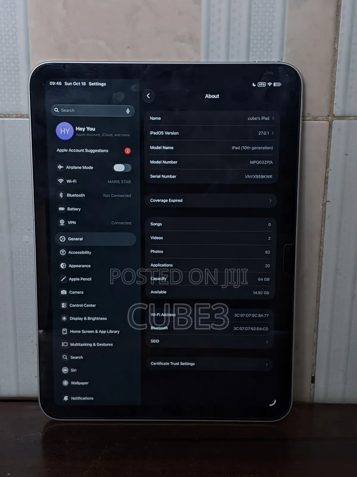 Apple iPad (2022) 64 GB Gray
