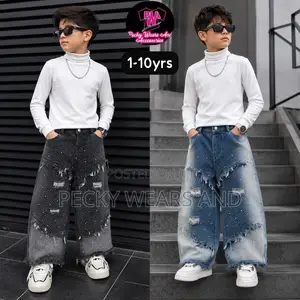 Luxury Stoned Denim Trousers for Kids