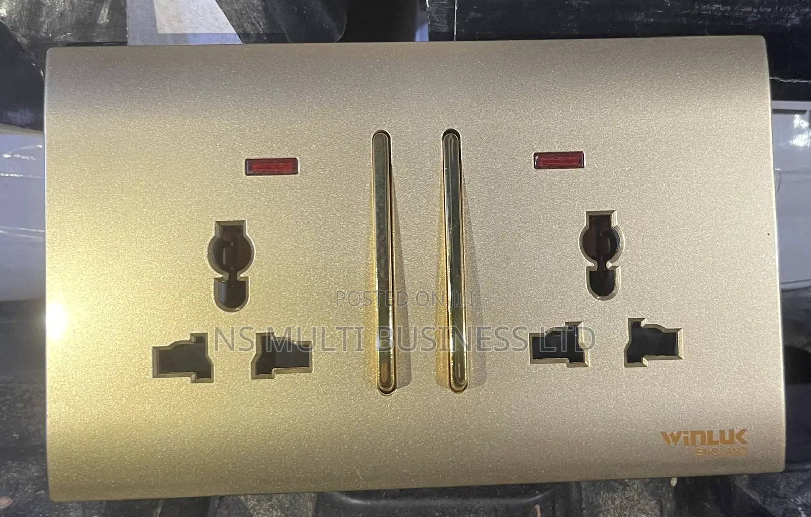 Slim Button Gold Sockets and Switches