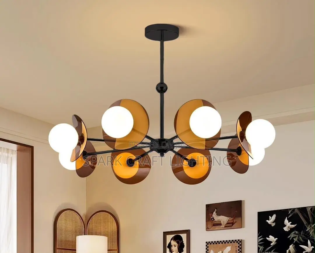 Luxury Amber Eclipse Modern Chandelier