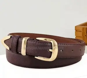 Unique Women’s Brown Belt With Gold Buckle