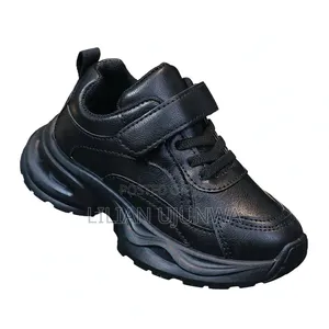 Kids Black Sneakers Size 28 - Velcro Low Cut School Shoe