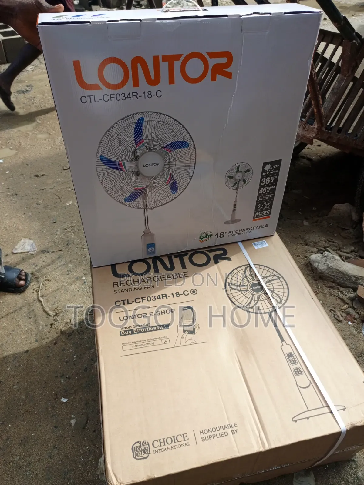 Original Lontor Rechargeable Fan With Led Light