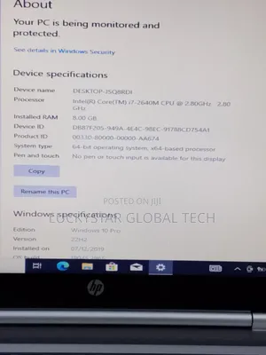 Laptop HP 8GB Intel Core i7 SSD 128GB