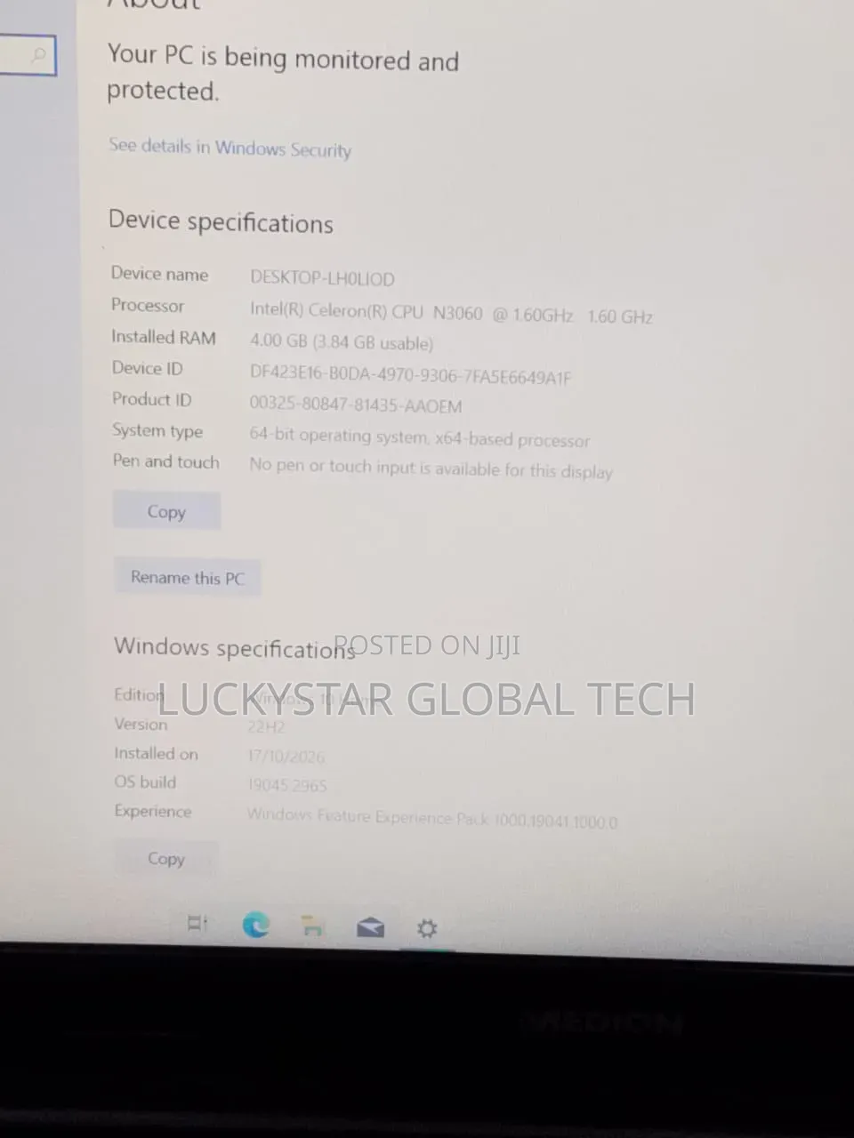 Laptop Medion 4GB Intel SSD 128GB